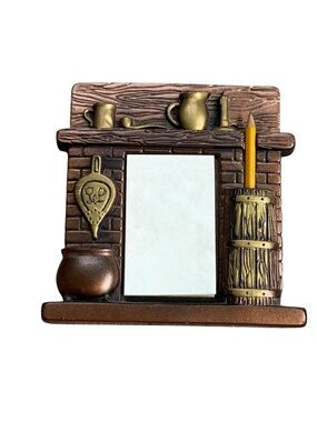 1963 Miller Studio Colonial Hearth w/MEMO PAD & PENCIL-Coppertone CHALKWARE